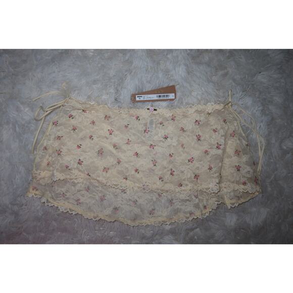 NWT Skims Stretch Lace Mini Skirt Butter Rosebud Print Size S - Picture 6 of 8